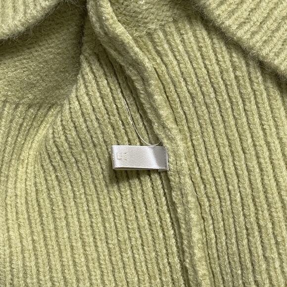 Lemui Korea Soft Wool Turtleneck Sweater Size S Pea Green Relaxed Fit Fall - Picture 9 of 10
